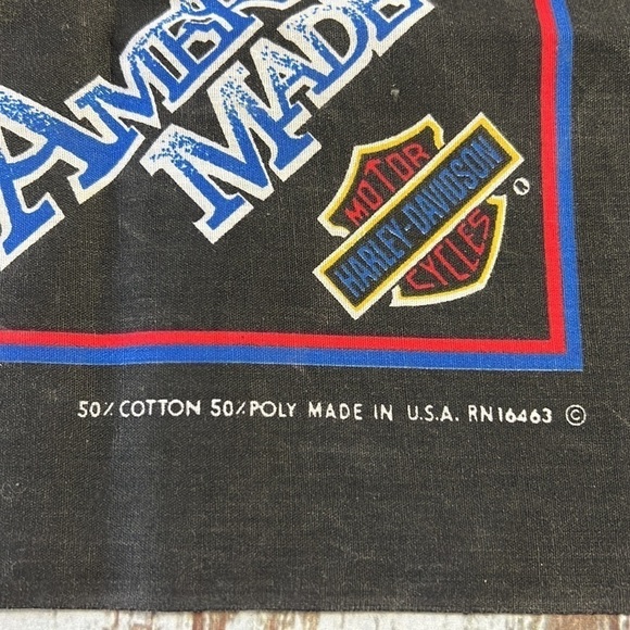 American Made Harley Davidson Black/Red-Blue Scarf Large - Picture 5 of 7
